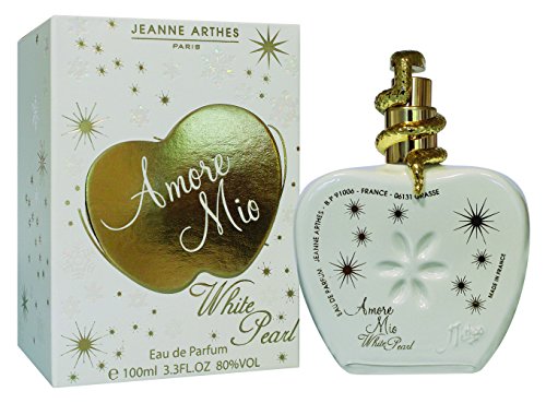 Jeanne Arthes Amore Mio White Pearl 100ml Mujeres - Eau de parfum (Mujeres, 100 ml, Envase no recargable, Pimienta rosa, Frambuesa, Rosa, Benzoin, Caramelo, Musk o almizcle, Pachuli, Vainilla)