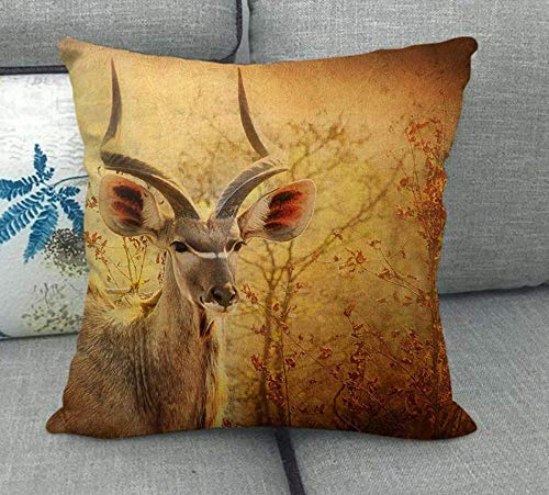 JgZATOA Prairie Elk Funda De Cojín para Sala De Estar Sofá Fundas De Almohada Cama Funda De Almohada Cojín De Café 45 X 45 Cm Juego De 4