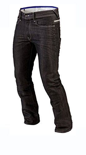 Juicy Trendz Hombre Motocicleta Pantalones Moto Pantalón Mezclilla Jeans con Protección Aramida Negro