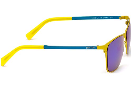 Just Cavalli Jc725s C57 Gafas de Sol Hombre JC725S-5741X, 41x (Yellow/Other/BluMirror), Talla Unica Unisex-Adult