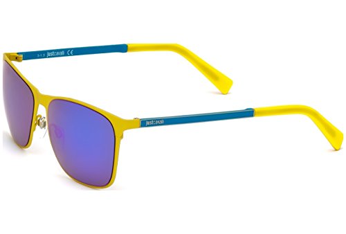 Just Cavalli Jc725s C57 Gafas de Sol Hombre JC725S-5741X, 41x (Yellow/Other/BluMirror), Talla Unica Unisex-Adult