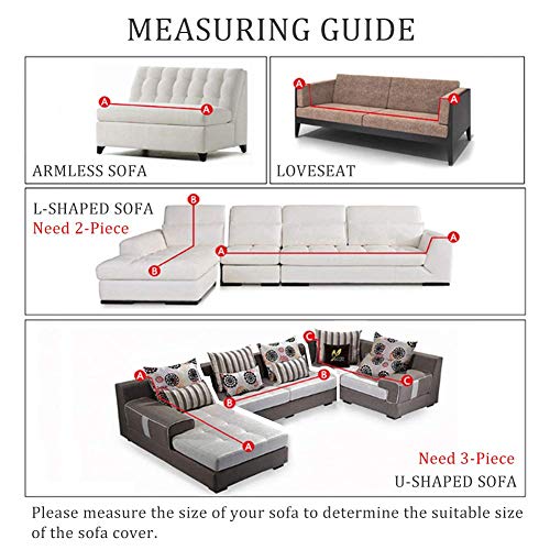 JY&WIN Funda de sofá de 1 Pieza con Falda, Funda de sofá de Lino de algodón para sofá de 1 2 3 4 Cojines, Funda de sofá seccional con Protector de Muebles para Perros Rosa 200x260cm (79x102 Pulgada