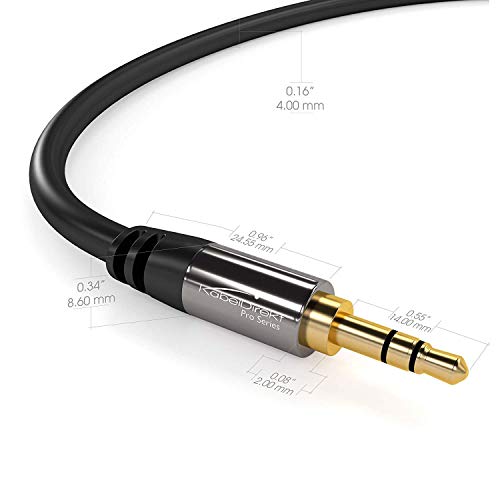 KabelDirekt 10m Cable Jack 3.5mm, Cable Aux, Audio Estéreo Conector 3.5mm Macho a Conector 3.5mm Macho, para iPhone, iPad, iPod, portátil, smartphone, reproductor MP3, PRO Series