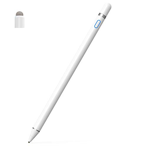 KECOW Lápiz Stylus, Compatible con Apple Pen Lápiz pantalla táctil Lápiz capacitivos recargables con puntas ultrafinas de 1.5 mm con dos tapas