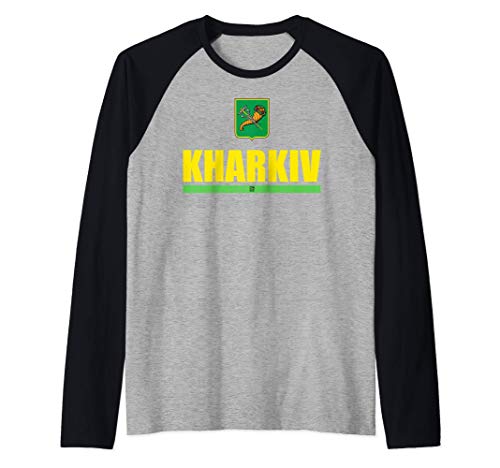 Kharkiv Ukraine Flag of Kharkov Gift Vintage Style Ukrainian Camiseta Manga Raglan