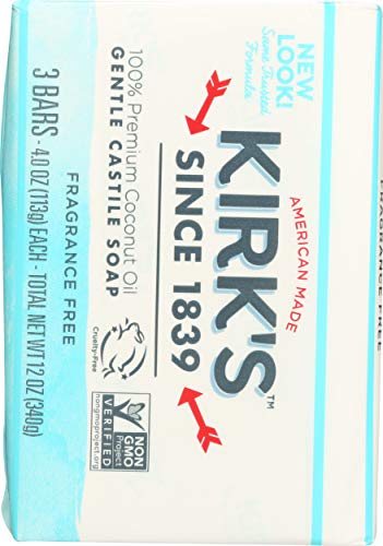 Kirks Coco Castile - Jabón, sin fragancia, 113,4 g