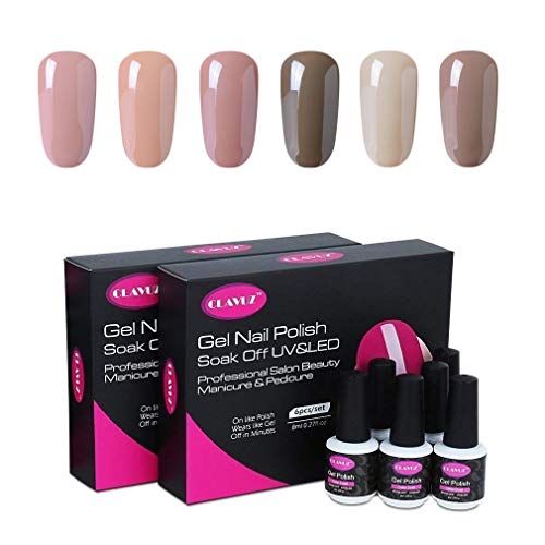 Kit de 6 esmaltes de uñas CLAVUZ, secado UV