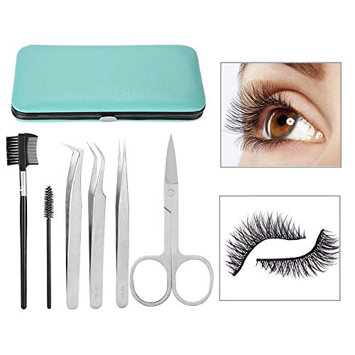 Kit de Pinzas Depilar Profesionales, Qkiss Kit de Herramientas para Pestañas Postizas para Extensión de Pestañas, Tijeras para Cejas, Peine de Cejas, Rasuradora de Cejas