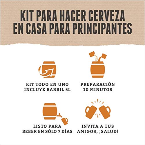 Kit para elaborar Cerveza Artesana Lager en Casa - Producto de Alemania - Disfruta tu cerveza en sólo 7 días - Brewbarrel Braufässchen - Regalos para Hombres