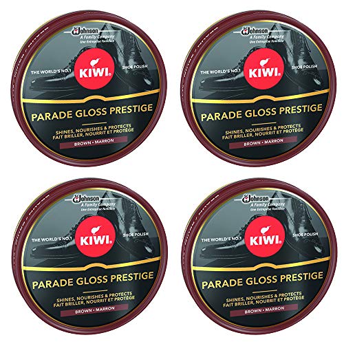 Kiwi - Crema en Lata para Calzado Shoe Polish Marrón Oscuro [Pack de 4]