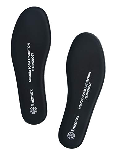 Knixmax Plantillas Memory Foam para Zapatos de Mujer y Hombre, Plantillas Confort Amortiguadoras Cómodas y Flexibles para Trabajo, Deportes, Caminar, Senderismo, EU38 (UK 5) Negro