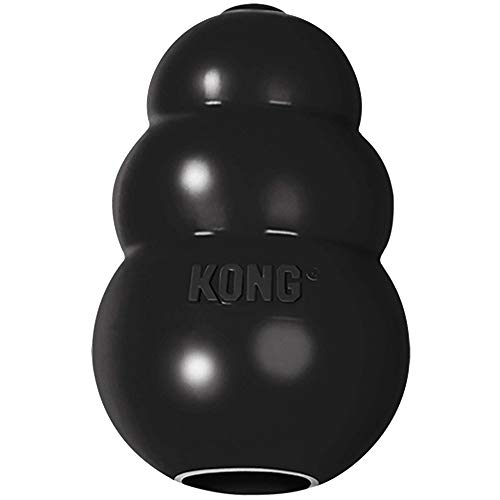 KONG - Extreme - Juguete de Robusto Caucho Natural Negro - para morder, perseguir o Buscar - para Perros Pequeños