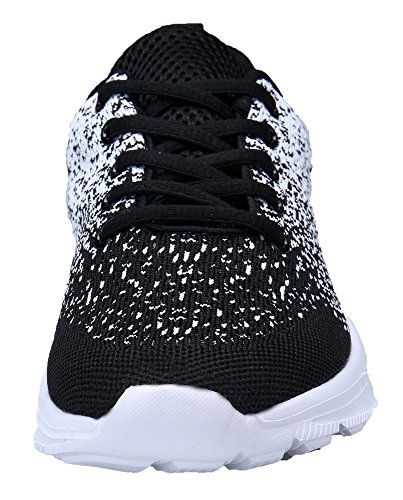 KOUDYEN Zapatillas Deportivas de Mujer Hombre Running Zapatos para Correr Gimnasio Calzado Unisex,XZ746-W-blackwhite-EU35