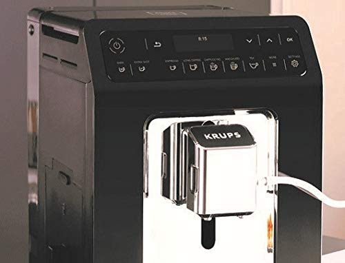 Krups Evidence Espresso EA8918 - Cafetera Superautomática 15 Bares, 15 Preajustes, Niveles de Intensidad, Molido Grano, Autolimpieza y Descalcificación e Incluye Jarra de Leche