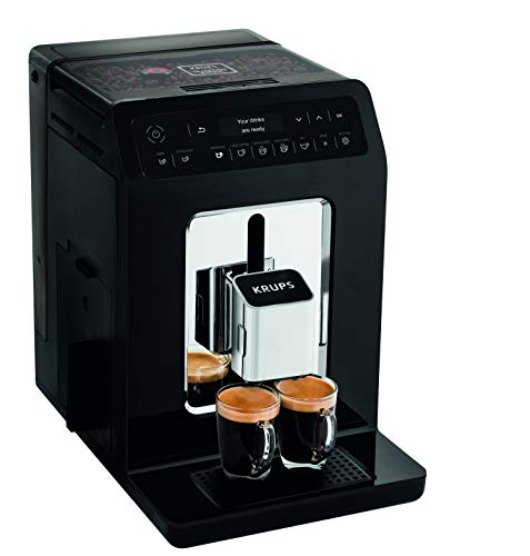 Krups Evidence Espresso EA8918 - Cafetera Superautomática 15 Bares, 15 Preajustes, Niveles de Intensidad, Molido Grano, Autolimpieza y Descalcificación e Incluye Jarra de Leche