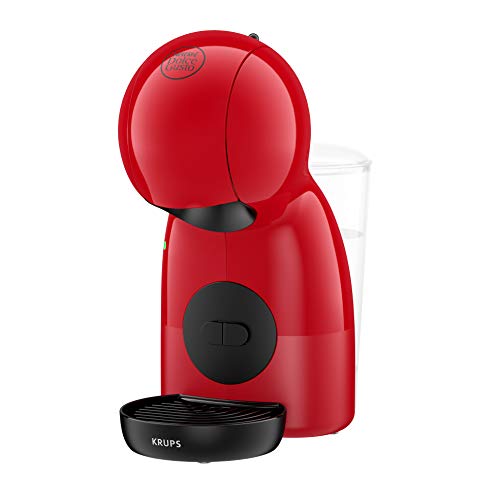 Krups Piccolo XS KP1A05 - Cafetera cápsulas Nestlé Dolce Gusto de 15 bares de presión y 1500 W potencia con depósito de 0.8 L, monodosis multibebidas frías y calientes, manual, compacta, rojo y negro