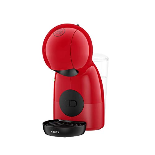 Krups Piccolo XS KP1A05 - Cafetera cápsulas Nestlé Dolce Gusto de 15 bares de presión y 1500 W potencia con depósito de 0.8 L, monodosis multibebidas frías y calientes, manual, compacta, rojo y negro