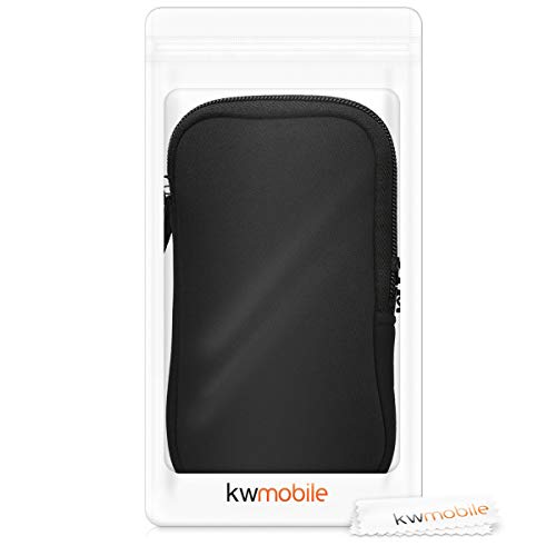 kwmobile Funda para móviles de M - 5,5" - Estuche de Neopreno con Cierre para móvil - Carcasa en Negro