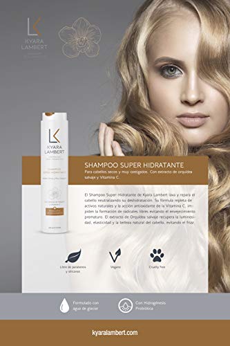 Kyara Lambert - Shampoo Súper Hidratante con Extracto de Orquídea Salvaje y Vitamina C, 400ml | Champú Hidratante Regenerador | Cabello Fuerte y Sano