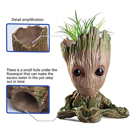 Kyhon Baby Groot Maceta - Maravillosa Figura de acción de Guardians of The Galaxy para Plantas y bolígrafos y Plumas Decoración de Habitaciones para niños de Familia, macetas-Forma de corazón