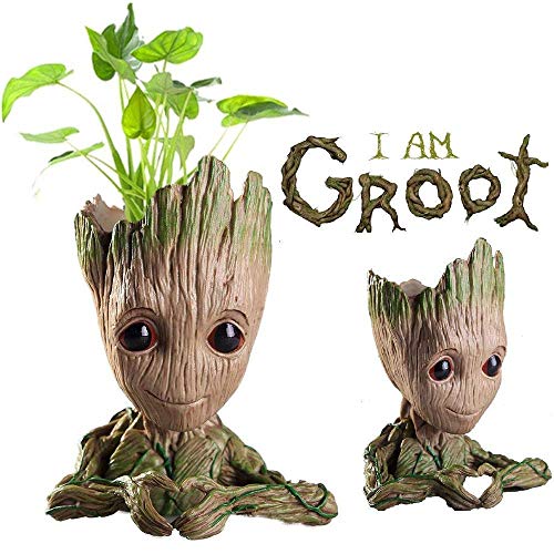 Kyhon Baby Groot Maceta - Maravillosa Figura de acción de Guardians of The Galaxy para Plantas y bolígrafos y Plumas Decoración de Habitaciones para niños de Familia, macetas-Forma de corazón