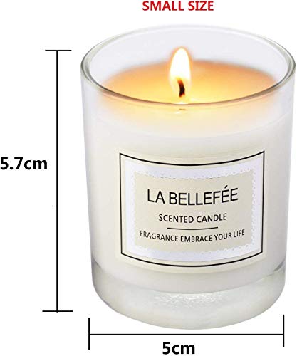 LA BELLEFÉE - Set de Velas de Cera de Soja con Aroma a votivo, Aroma a Naranja, Azul, prefecto para cumpleaños, baño, Yoga, Navidad, día del Padre, día de San Valentín, 3 Paquetes