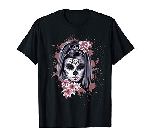 La Calavera Catrina Halloween Candy Sugar Skull Girl Camiseta