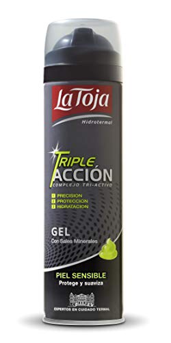 La Toja - Gel de Afeitar Triple Acción Piel Sensible Exclusivo Complejo Tri-Activo: Precisión, Protección & Cuidado - 10 unidades de 200ml