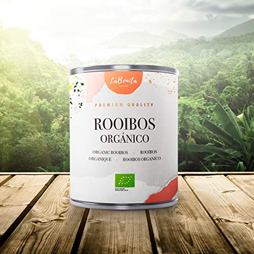 LaBonita Nature, Rooibos 100% Orgánico Sabor Vainilla [Calidad Premium]. Infusión sin cafeína, Lata, 100 g