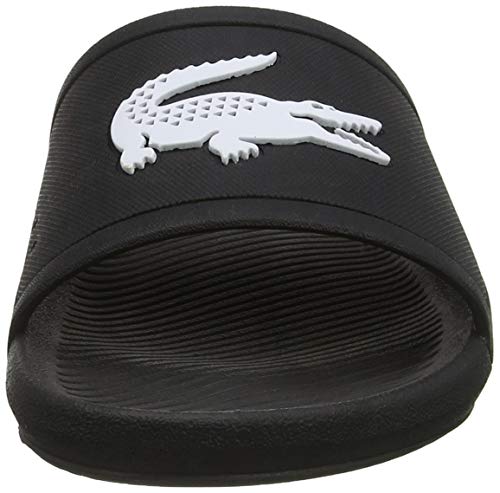 Lacoste Croco Slide 119 1 CMA, Sandalias de Punta Descubierta para Hombre, Negro (Black/White), 43 EU