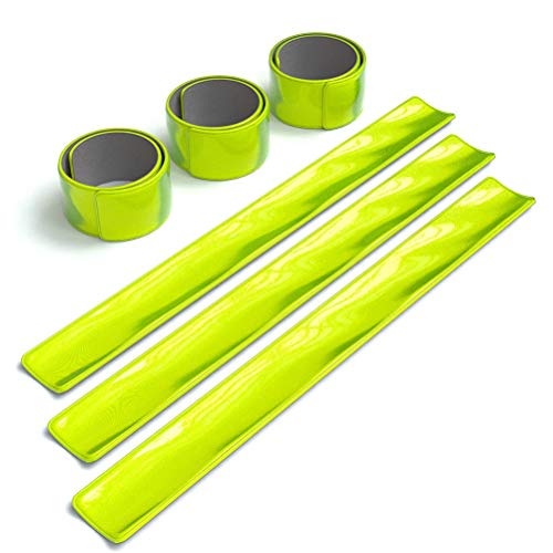 Laduup - 6 Bandas reflectoras de PVC/Juego de reflectores/Bandas Reflectantes/Brazalete de Seguridad/Bandas Reflectantes/Pulsera Deportiva/Brazalete Luminoso para Marcha Nocturna