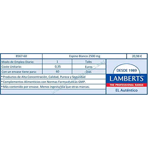 Lamberts Espino Blanco 2500mg - 60 Tabletas