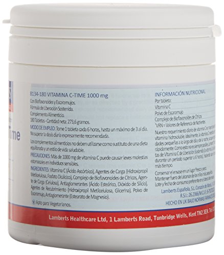 Lamberts Vitamina C 1000 mg - 180 Tabletas