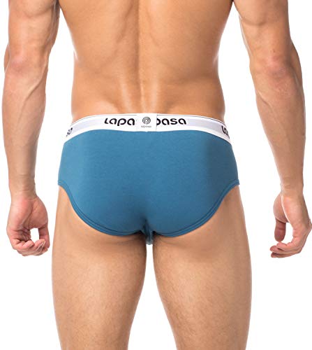 LAPASA Calzoncillo Slip Pack de 4 DE Algodón Peinado para Hombre con Soporte Frontal. M04 (Negro/Verde/Azul/Rojo Oscuro, M)