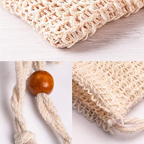 LATERN 10 Piezas Bolsa De Jabón Natural Con Cordón Saver Saver Pouch Para Hacer Espuma, Secar Jabones, Exfoliatio, Masajes