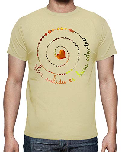 latostadora - Camiseta Manga Corta Blanco para Hombre Crema S