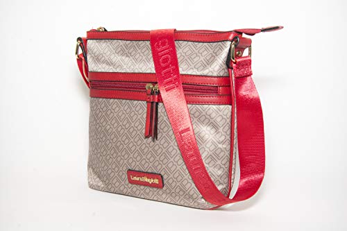 Laura Biagiotti - Bolso de mujer con correa de nailon lavable, línea THIA LB20S-105-2, color rojo Victor Line SRL