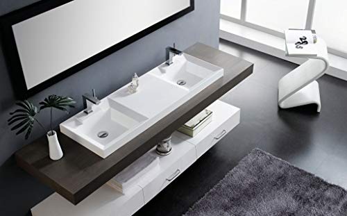 LAVABO SOBREMUEBLE/ENCASTRE BATHCO DE RESINA DUET MEDIDAS: 1200x400x180