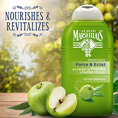 Le Petit Marseillais – Champú cabello normal manzana olivo – Bote 250 Ml – Juego de 3