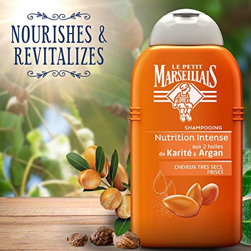 Le Petit Marseillais - Champú Nutrición Intensa con aceites de karité y argán para pelo muy seco y rizado, 250 ml, lote de 3 unidades