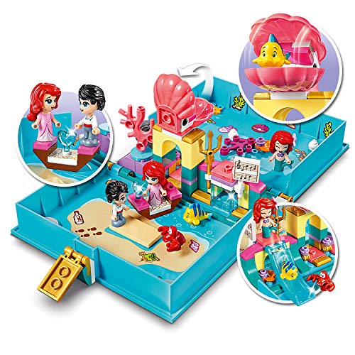 LEGO Disney Princess - Cuentos e Historias: Ariel Set de Construcción, Juguete de La Sirenita, Incluye Mini Muñecas de Ariel, Flounder, Sebastián y el Príncipe Eric, a Partir de 5 Años (43176)