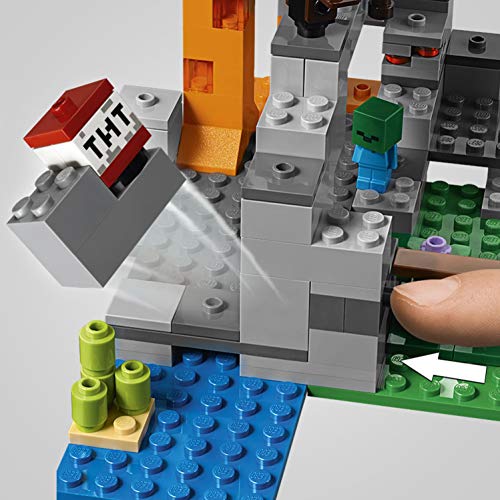 LEGO Minecraft - La Cueva de los Zombis, Juguete de Construcción Inspirado en el Videojuego, Incluye Personajes como Steve y un Zombie, Set a partir de 7 años (21141)