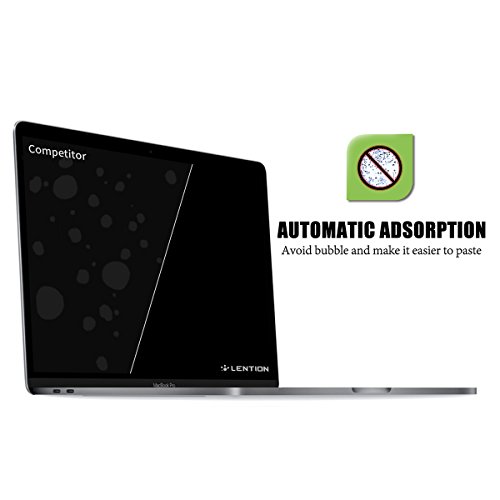 LENTION Protector de Pantalla Claro para MacBook Pro (15-Pulgadas, 2016-2019) Modelo A1707/A1990, con Touch Bar, 4 Thunderbolt 3 Puerto, Película Protectora HD con Revestimento Hidrofóbico Oleofóbico