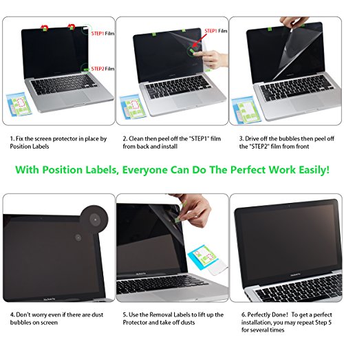 LENTION Protector de Pantalla Claro para MacBook Pro (15-Pulgadas, 2016-2019) Modelo A1707/A1990, con Touch Bar, 4 Thunderbolt 3 Puerto, Película Protectora HD con Revestimento Hidrofóbico Oleofóbico