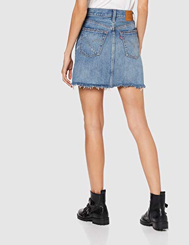 Levi's HR Decon Iconic BF Skirt Falda, Azul (High Plains 0011), Talla Única (Talla del Fabricante: 27) para Mujer