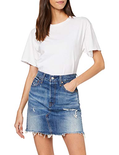 Levi's HR Decon Iconic BF Skirt Falda, Azul (High Plains 0011), Talla Única (Talla del Fabricante: 27) para Mujer