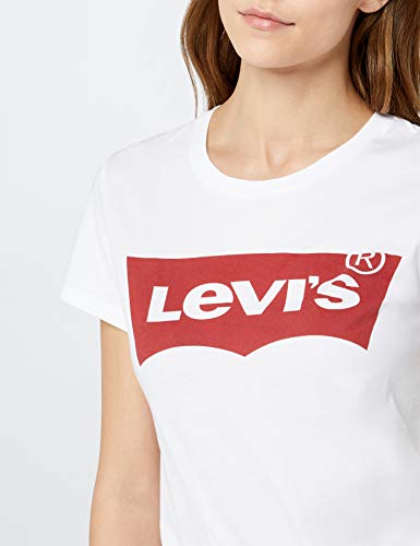 Levi's The Perfect Tee, Camiseta para Mujer, Blanco (Batwing White Graphic 53), Small