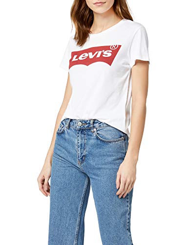 Levi's The Perfect Tee, Camiseta para Mujer, Blanco (Batwing White Graphic 53), Small