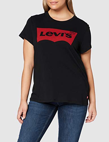 Levi's The Perfect Tee, Camiseta para Mujer, Negro (Large Batwing Black 201), X-Large