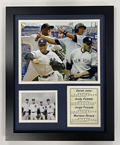 Leyendas Nunca Mueren New York Yankees Serie Mundial de 2009 Core Cuatro Foto enmarcada Collage, 11 x 14 Pulgadas